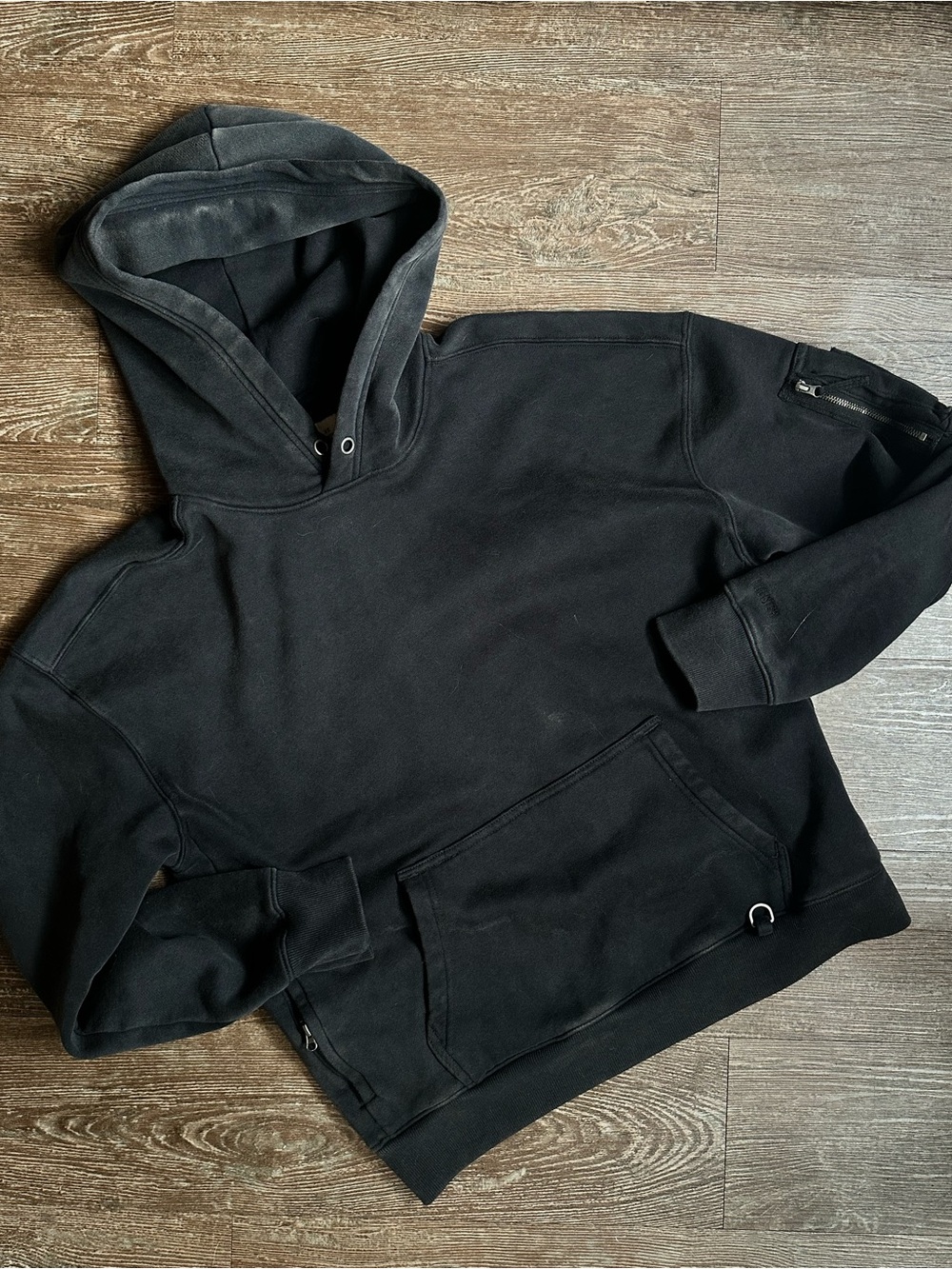 Hollister black hoodie boxy fit utility